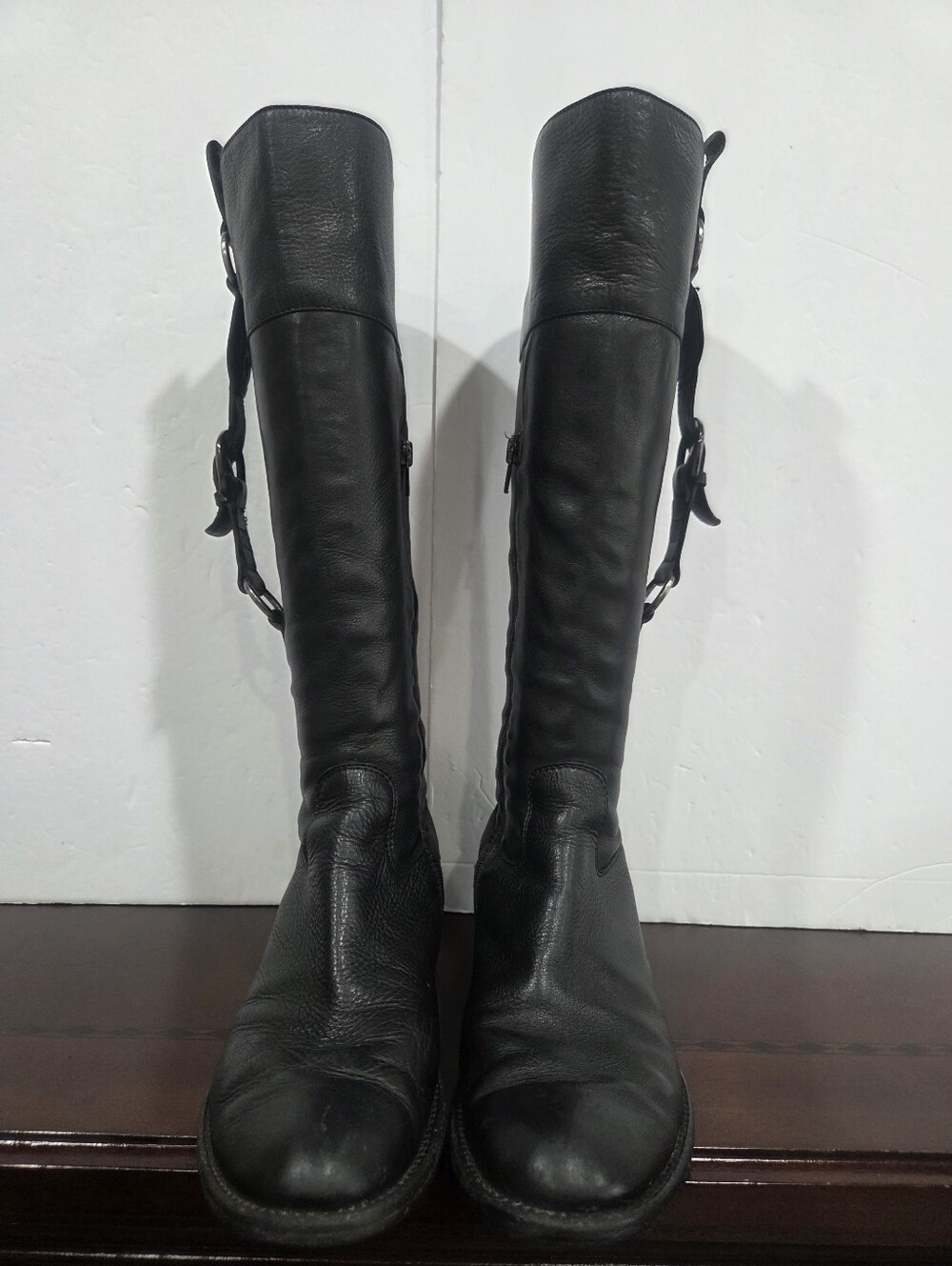 Frye Black Women's Tall Leather Boots Sz.36,5 Italy - Picture 4 of 8